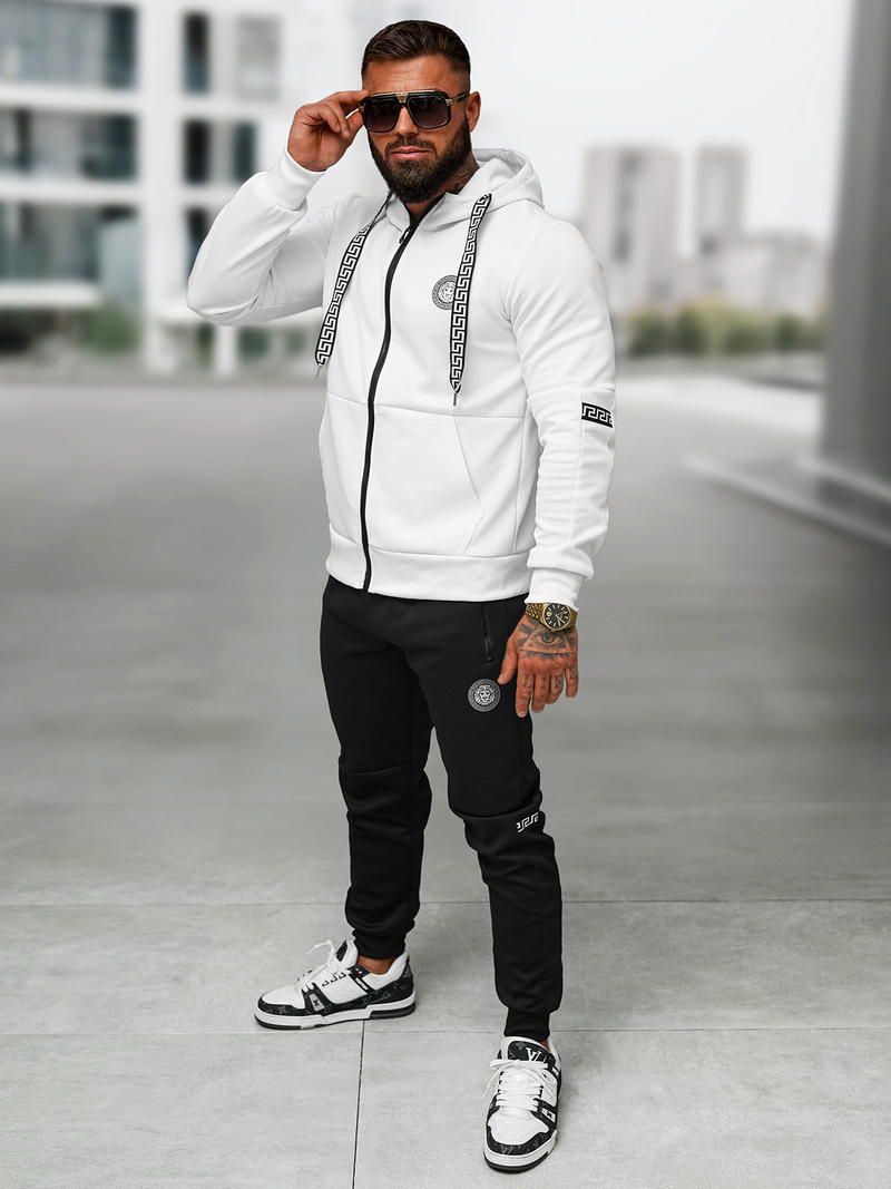 Muška trenirka bijelo-crni OZONEE O/LN11887