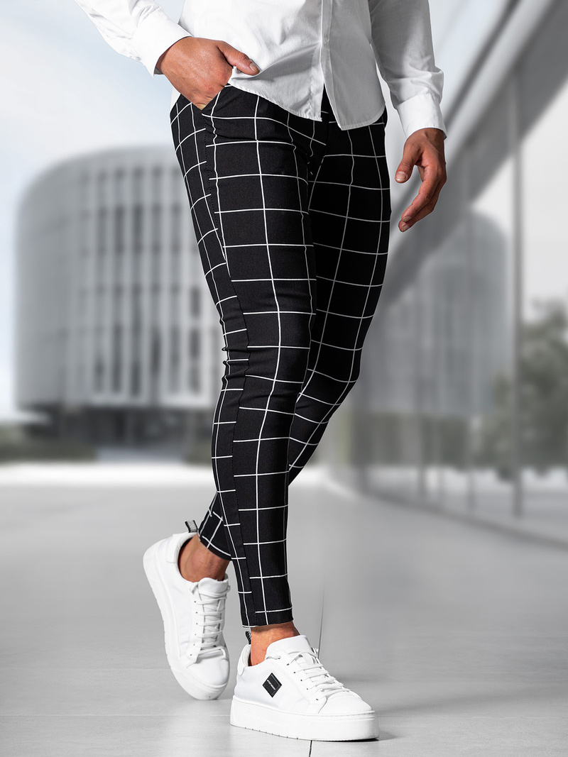 Muške Chino Hlače Crne OZONEE O/P4009Z