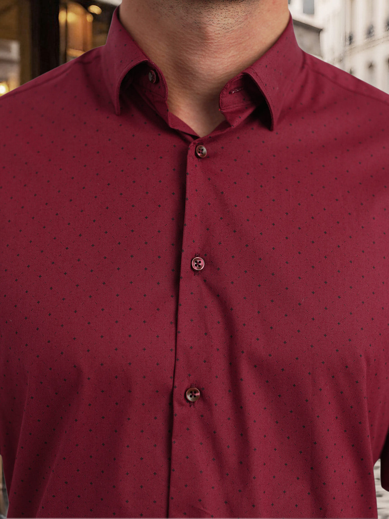 Muška Košulja Bordo OZONEE V/V182Z