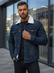 Muška traper jakna šerpa modra OZONEE NB/MJ517BSZ