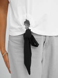 Ženska majica bijelo-crni OZONEE JS/RJ77247