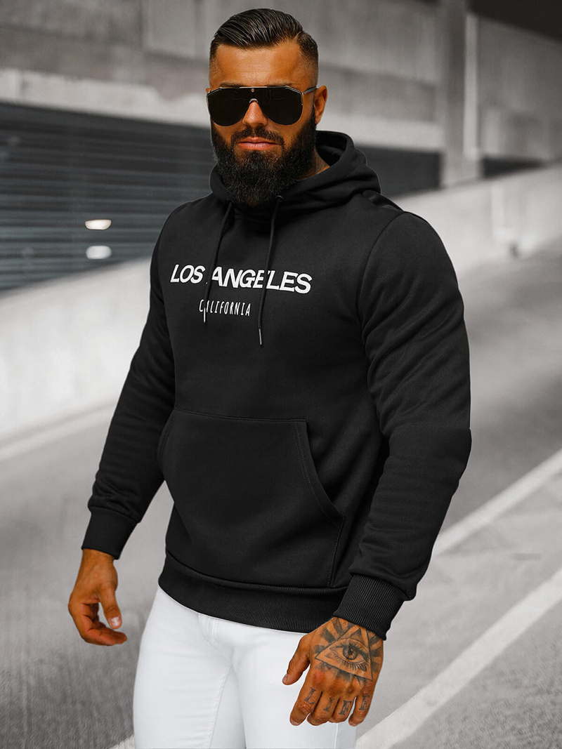 Muška dukserica s kapuljačom crna OZONEE JS/27B6507/3