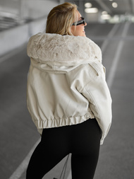 Ženska Kožna Jakna Bež OZONEE JS/11Z8172Z