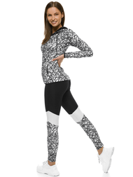 Dvodijelni set trenerke Crno-bijeli OZONEE O/MS013