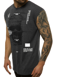 Muška majica bez rukava grafitno-bijela OZONEE MACH/M1212