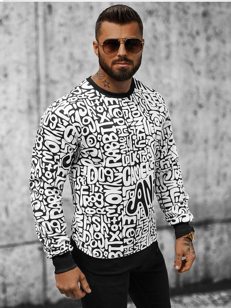 Muška Dukserica Bijela OZONEE JS/8B1131/1