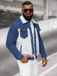 Muška traper jakna šerpa plava OZONEE NB/MJ533BZ