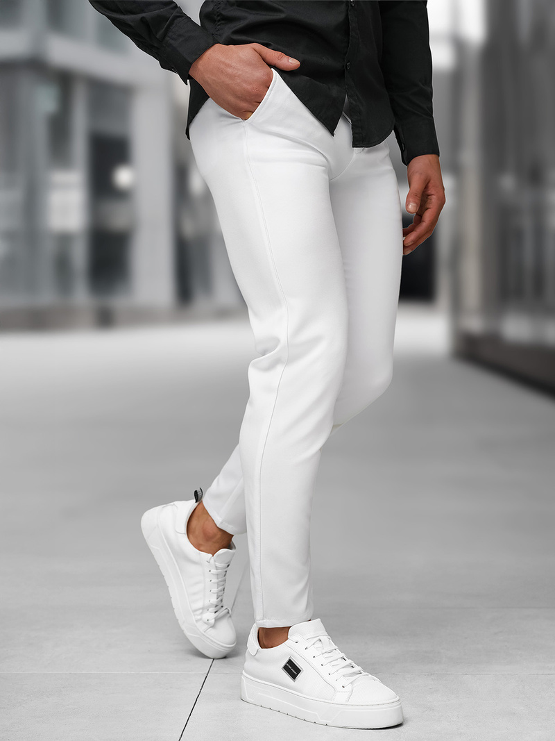 Muške chino hlače bijele OZONEE DJ/5526Z