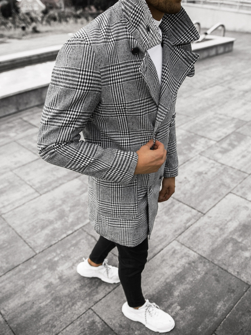 Muški kaput Crno-bijeli OZONEE JS/JP1192