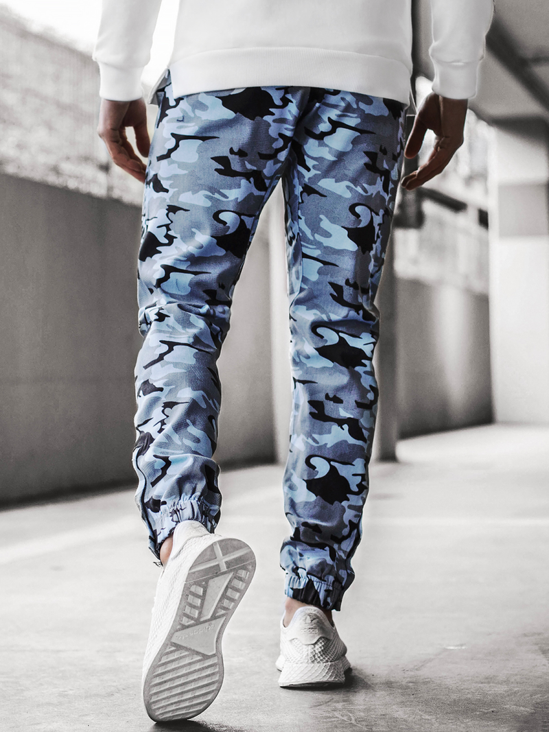 Muške chino jogger hlače Plave camo OZONEE A/0952