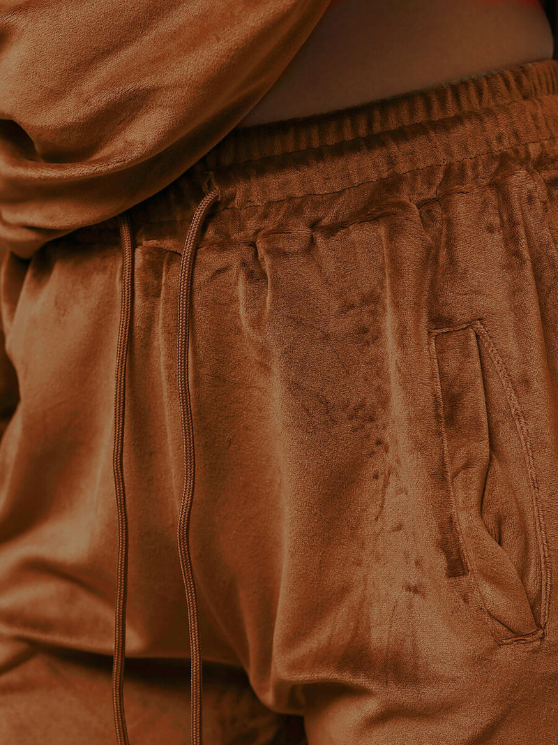 Ženski trenirka od velura smeđ OZONEE O/8C1175/33Z