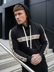 Muška dukserica s kapuljačom crna OZONEE JS/8B1729/3