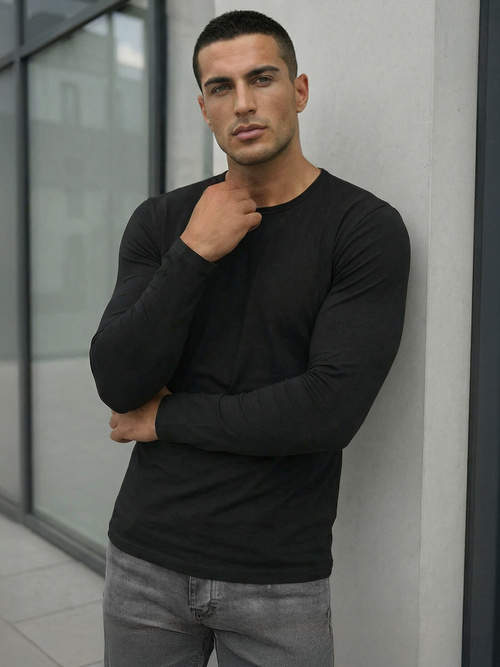 Muška majica dugi rukav crna OZONEE JS/DB71/1