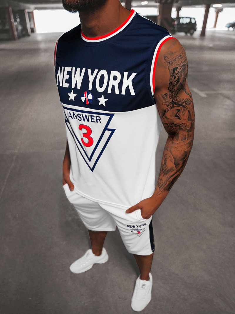 Muški sportski komplet bijeli OZONEE JS/68C10169Z