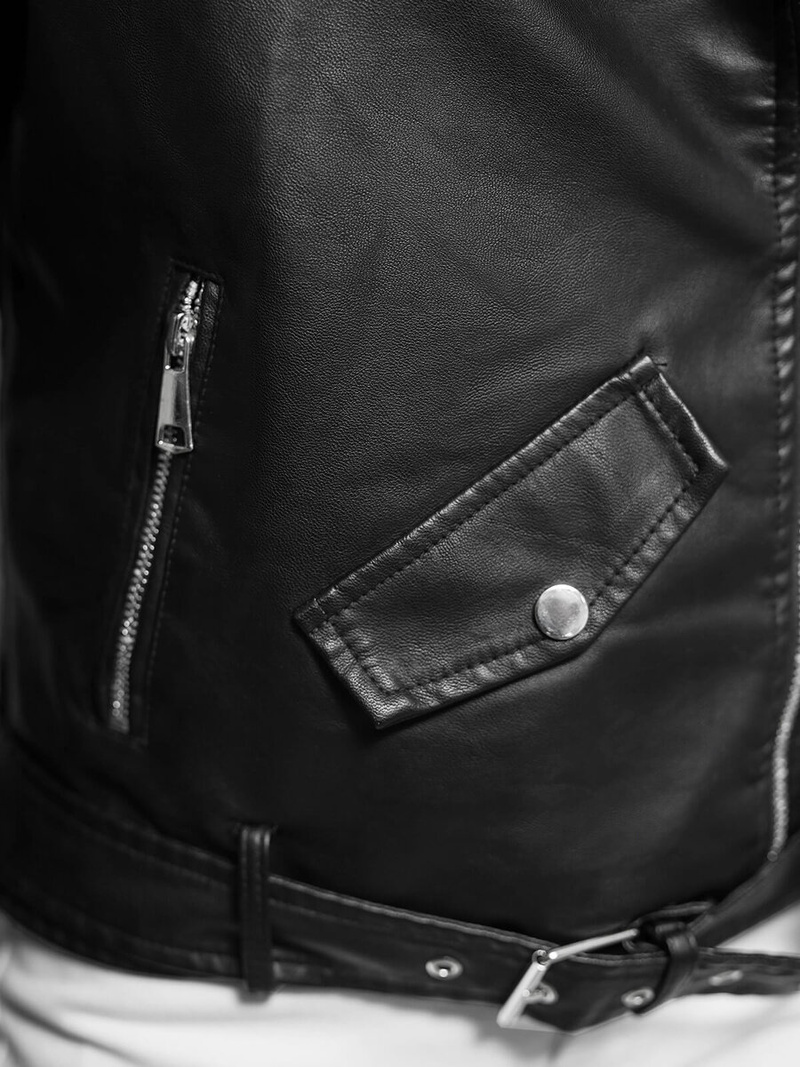 Ženska Kožna Jakna Crna OZONEE JS/11Z8061