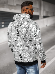 Muška dukserica s kapuljačom bijela OZONEE JS/8B1256/1