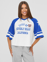 Ženska majica bijelo-plava OZONEE JS/R62493