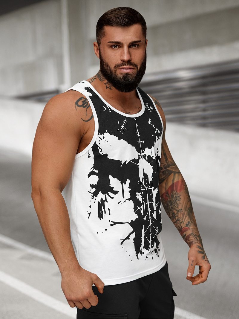 Muška majica bez rukava bijela OZONEE JS/8B1708/1Z