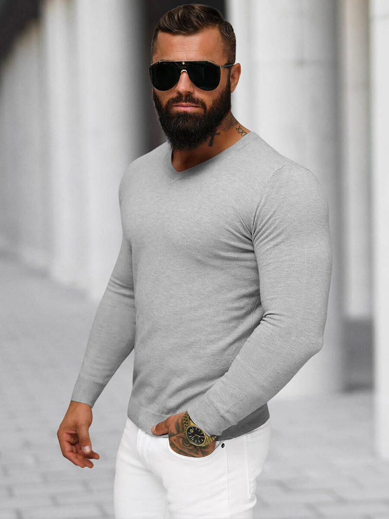 Muški Džemper Sivi OZONEE NB/MMB601/2Z