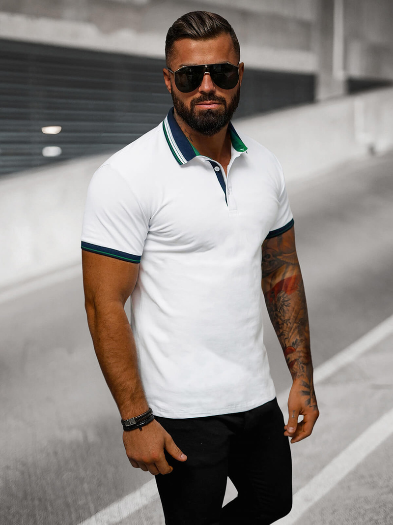 Muška polo majica bijela OZONEE O/DA729