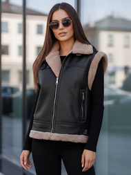 Ženski kožna prsluk crni OZONEE JS/61M8503/392Z