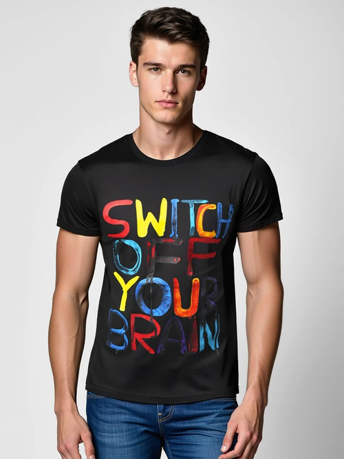  Muška majica crna OZONEE O/T125/3Z