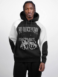 Dukserica s kapuljačom crna OZONEE O/SWE23037Z