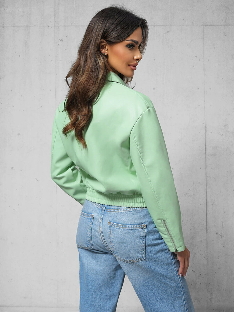 Ženska Kožna Jakna Mentol OZONEE O/G116