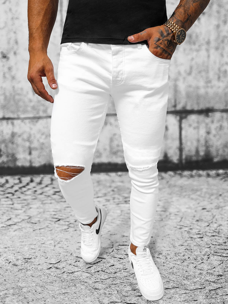 Muške Traperice Bijele OZONEE E/5391/01