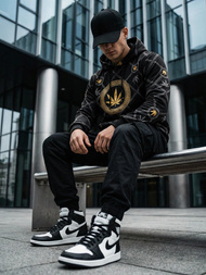 Muška dukserica s kapuljačom crna OZONEE O/B267Z