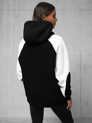 Dukserica s kapuljačom crna OZONEE O/SWE23037Z