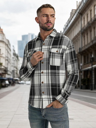 Muška košulja crno-bijela OZONEE NB/MC728N/3