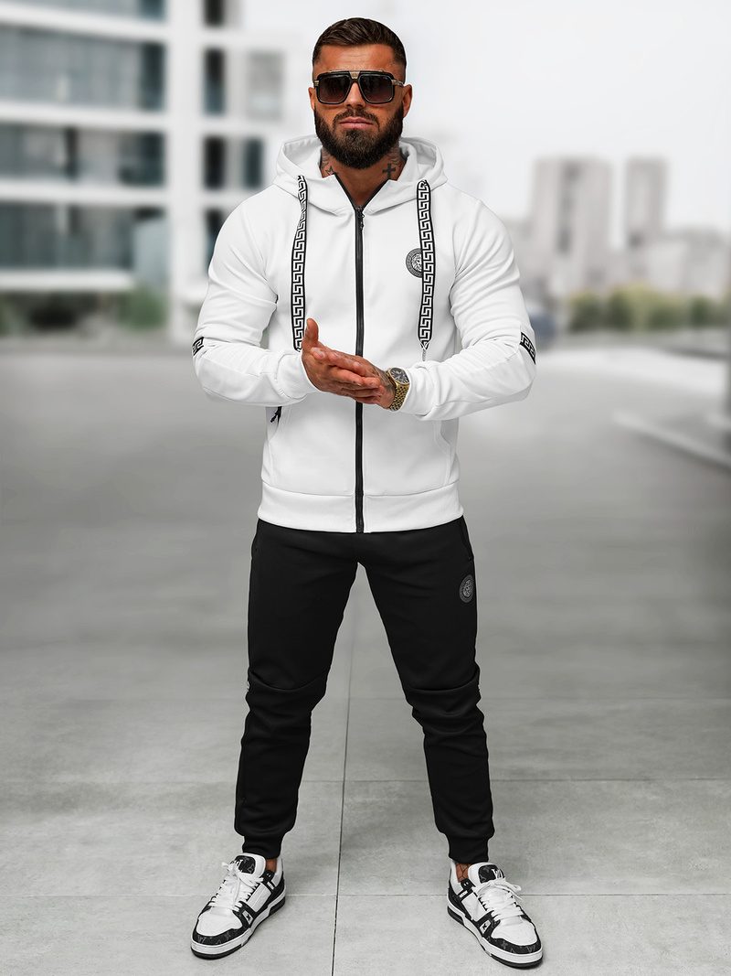 Muška trenirka bijelo-crni OZONEE O/LN11887