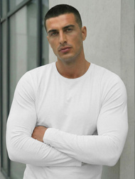 Muška majica dugi rukav bijela OZONEE JS/DB71/2