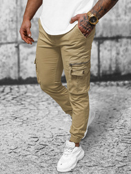 Muške chino jogger hlače bež OZONEE NB/MP0201K