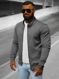 Muška dukserica s patentom tamnosiva OZONEE JS/2002Z