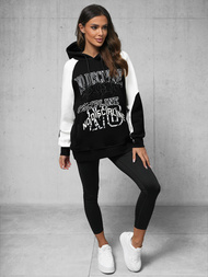 Dukserica s kapuljačom crna OZONEE O/SWE23037Z