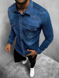 Muška traper košulja Plava OZONEE O/1697Z