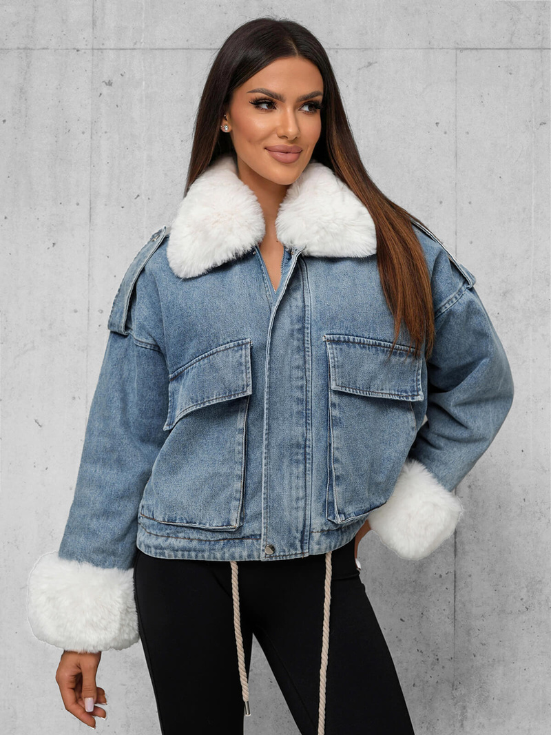 Ženska traper jakna plava OZONEE JS/11Z8219Z