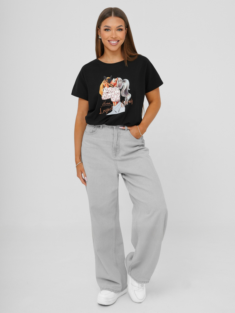 Ženska majica crna OZONEE JS/95T2575/3