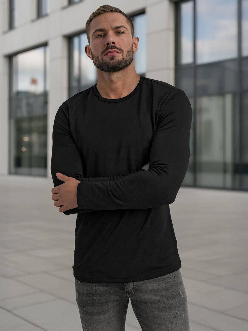 Muška majica dugi rukav crna OZONEE JS/DB71/1