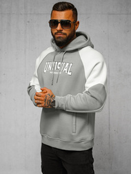 Dukserica s kapuljačom siva OZONEE O/SWE23027Z