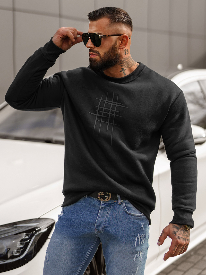 Muška dukserica crna OZONEE JS/8B1361/3