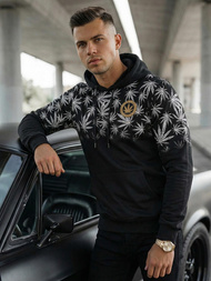 Muška dukserica s kapuljačom crna OZONEE O/B272Z