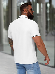 Muška polo majica bijela OZONEE NB/MT3144