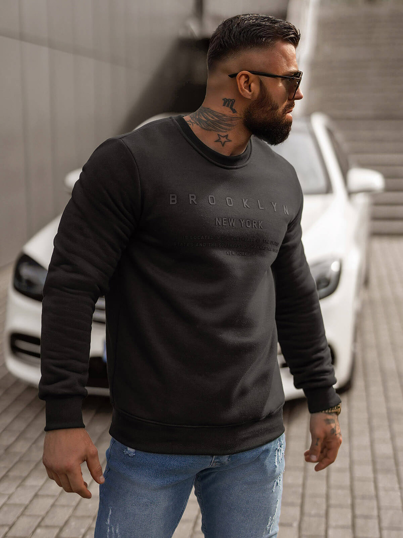 Muška dukserica crna OZONEE JS/8B1360/3