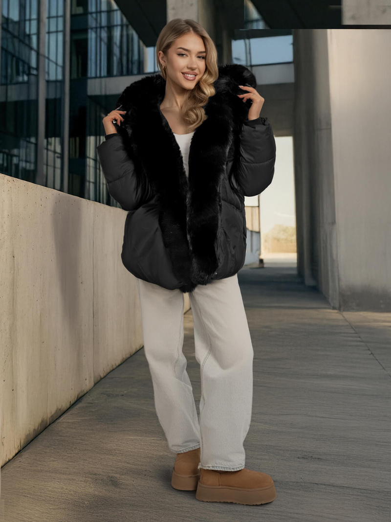 Ženska jakna crna OZONEE O/16M9179/392Z