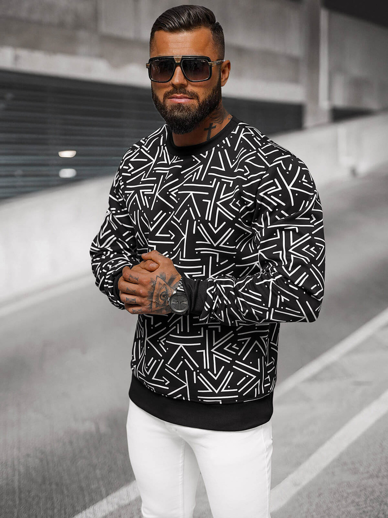 Muška Dukserica Crna OZONEE JS/8B1219/3