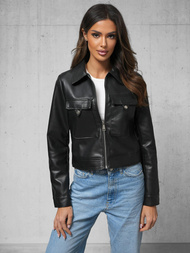 Ženska Kožna Jakna Crna OZONEE O/G117