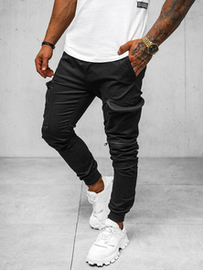 Muške chino jogger hlače crne OZONEE O/475